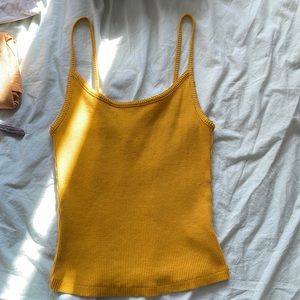 Mustard yellow spaghetti strap